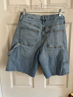 universal thread highest rise Wide Leg Women Denim Cargo Bermuda Shorts Size 4